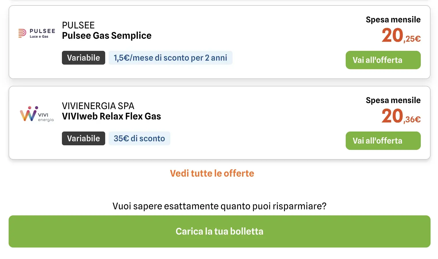Facile.it Energia widget