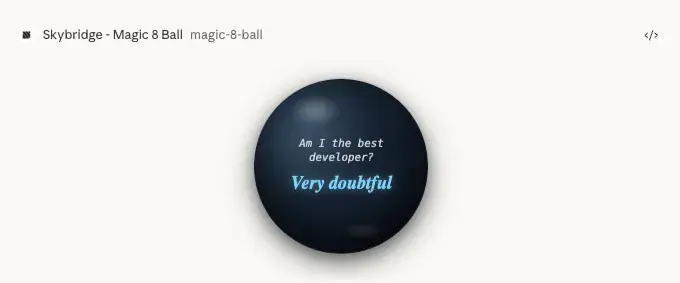 Magic 8-Ball widget