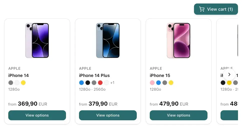 Recommerce widget